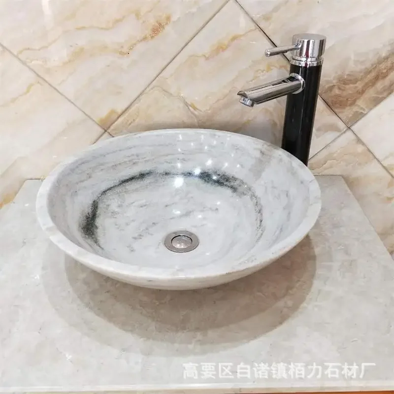 Lavabo de grano de madera de cristal Natural para exteriores, mármol de lujo ligero integrado en el escenario, lavabo artístico