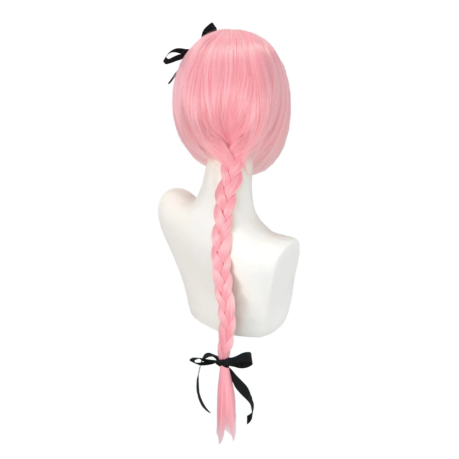 Astolfo Cosplay Wig  Long Pink Braided Heat Resistant Synthetic Hair Perucas Cosplay Wig for Halloween Carnival Party