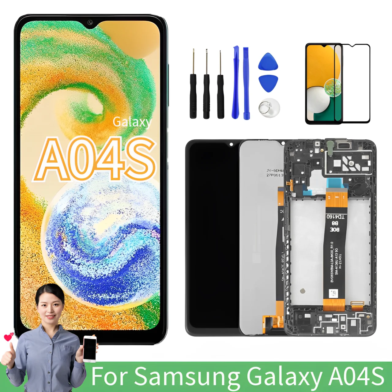 

ЖК-дисплей для Samsung Galaxy A04S, Оригинальный Женский дисплей, сенсорный экран A047M, A047F/DS, дигитайзер, a04s core, замена экрана LCD6.5"