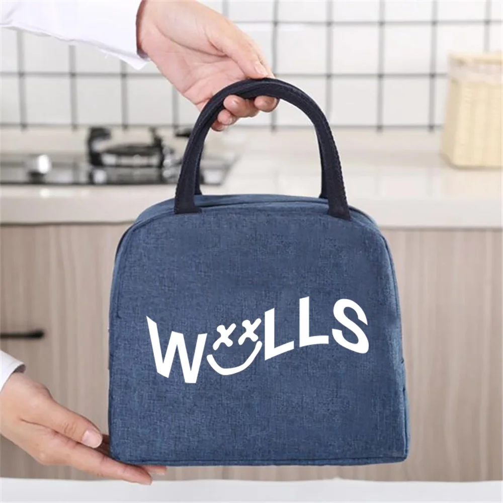 Bolsa de almuerzo aislante Unisex, bolsa térmica para el trabajo, almacenamiento de alimentos, Picnic, organizador, patrón de paredes, bolso de mano para el almuerzo