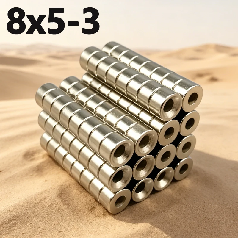 5-200pcs 8x5-3mm Magnet N35 NdfeB Permanent Magnetic Imanes Strong Neodymium Magnet Round Hole Shape 8*5-3mm Accessory