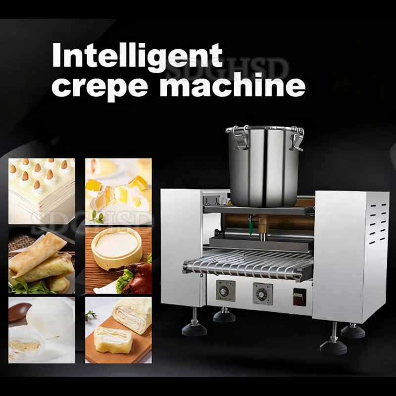 Electric Automatic Crepe Maker Machine High Productivity Multi-Function Pastry Making New 304 Stainless Steel Bakery Use