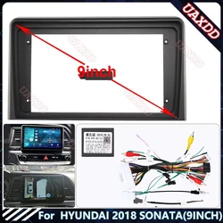 For HYUNDAI 2018 SONATA 9INCH Car Radio Android Stereo audio screen multimedia video player navigation Harness frame