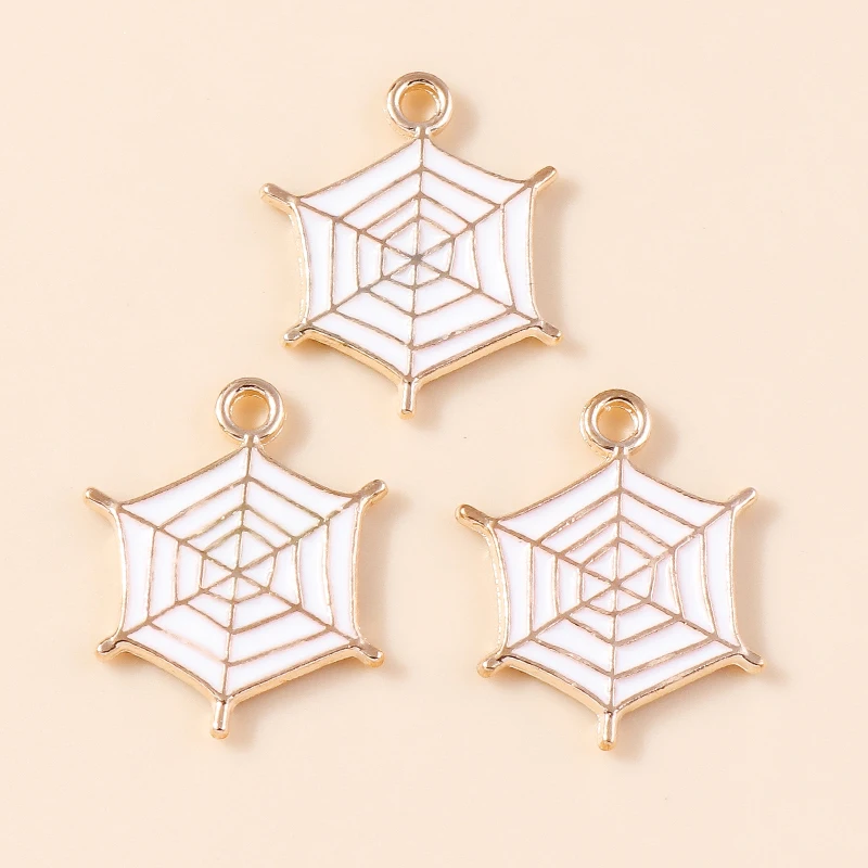 20 Stück 18x19mm Cartoon Emaille Spinnennetz Charms Anhänger für Schmuckherstellung DIY Tropfen Ohrringe Halsketten Armbänder Zubehör – Detail 4