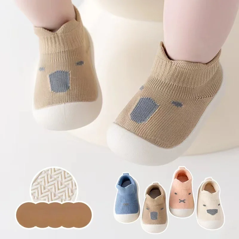 Novo desenho animado bonito moda bebê criança sapatos sola macia antiderrapante respirável sapatos de bebê