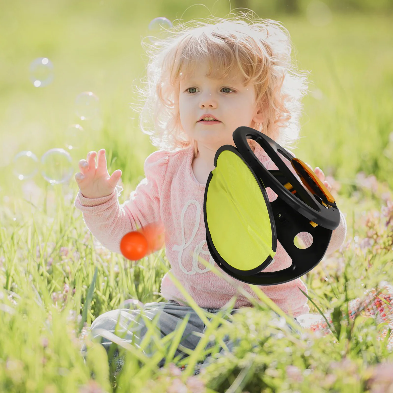 어린이를위한 교육 장난감 손 잡기 라켓 야외 스포츠 던지기 게임 부모 자녀 플레이 세트 활동 볼 클립 세트