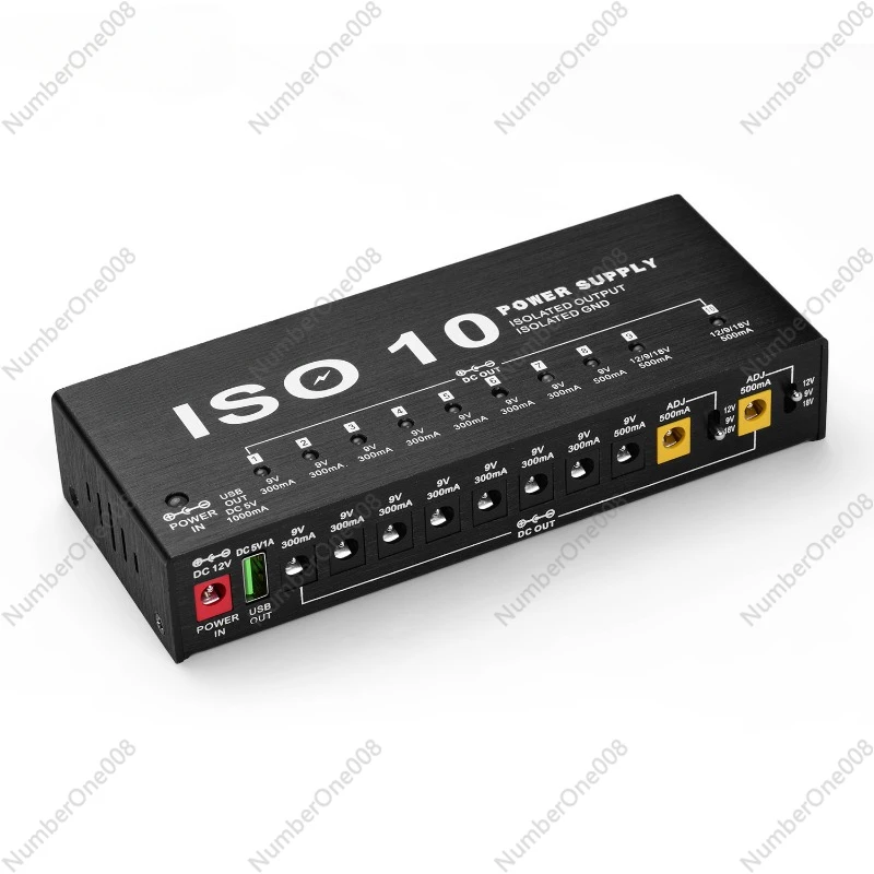 MOSKYAUDIO ISO10 POWER Independent 10-way Effector Power Supply, Independent Output, Bottom Noise