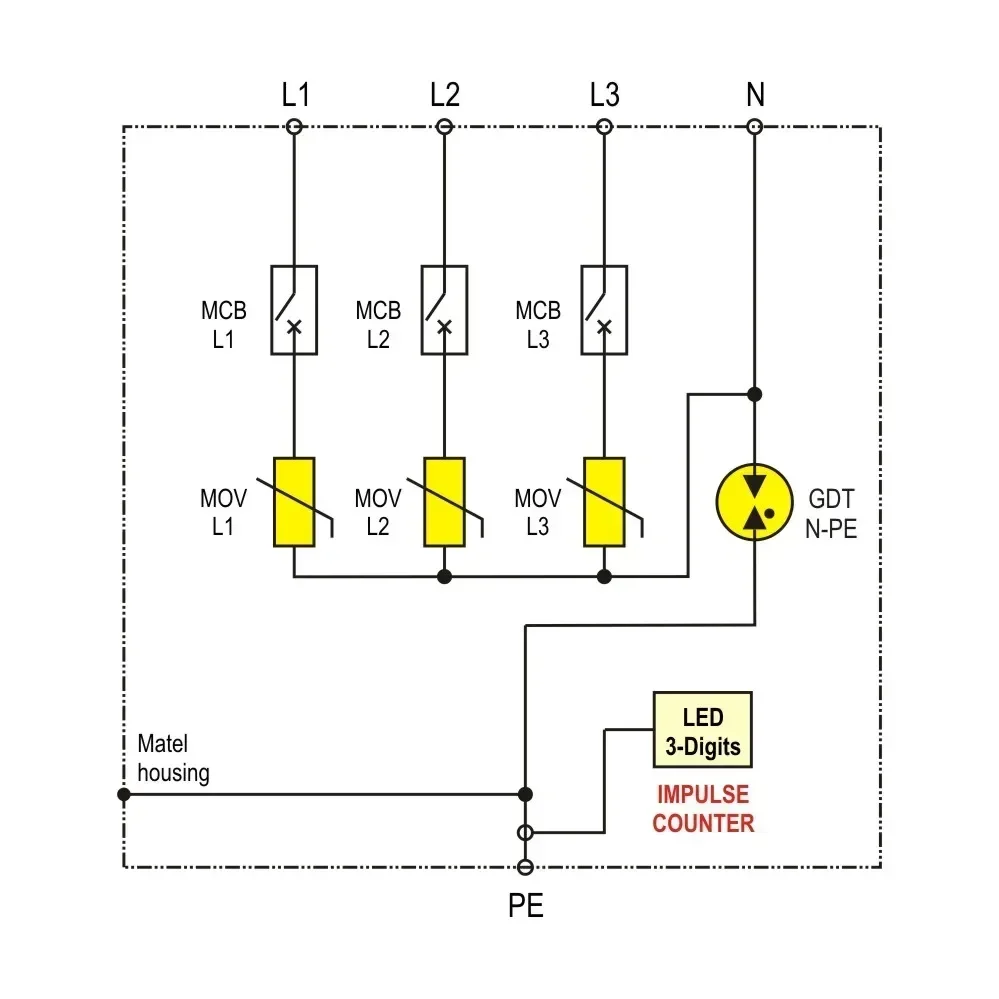 Hot Sales280V 100KA Intelligent Whole House Power Supply Lightning Protection Box