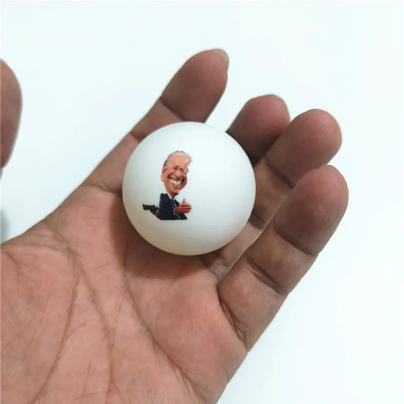 Malathorne ABS Plastic Ping Pong Balls with Comic Portrait of Biden or Trump for Voting, 5 Pcs Table Tennis Balls for Fun