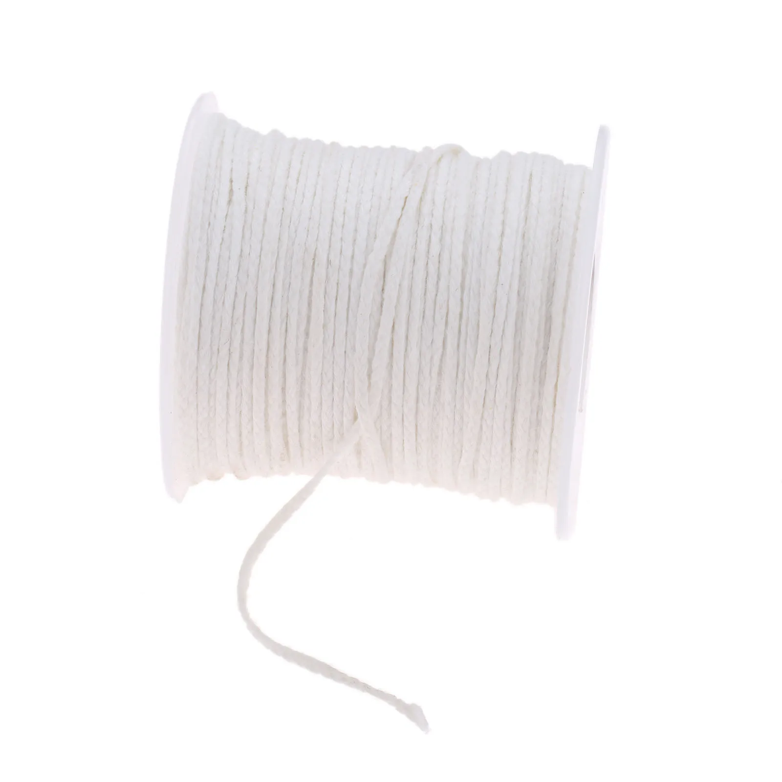 1pc 61m/200ft*2mm Spool Candle Wick Core Unwaxed Cotton Square Braid Design Candles Making Handmade DIY Craft White Roll Supply