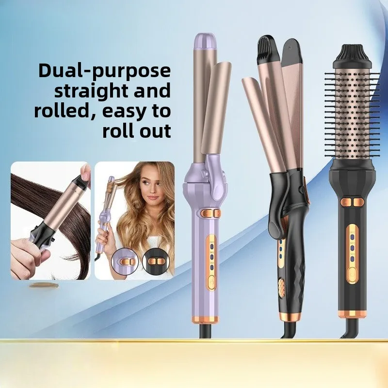 Multifunctional Auto Hair Iron  Dual Use Straightening Curling Wand for Household