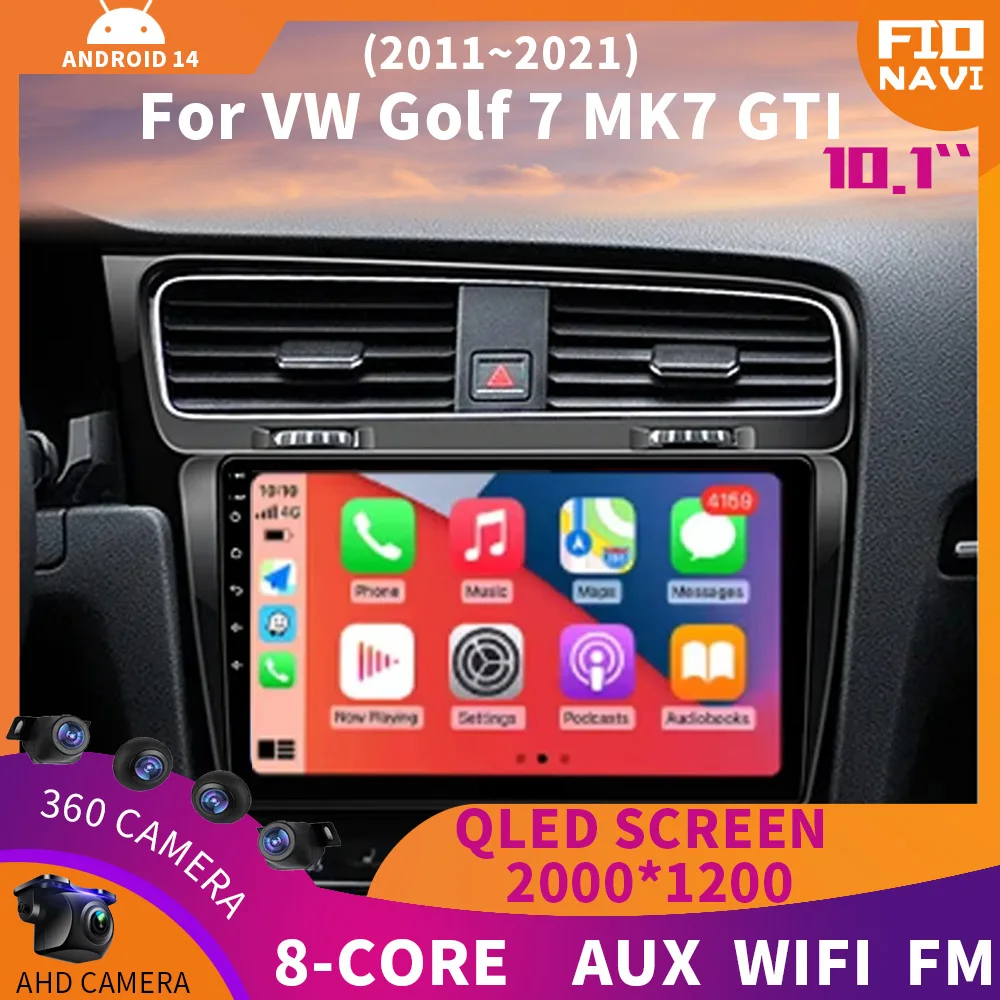 

Android 14 Auto For Volkswagen VW Golf 7 MK7 GTI 2011-2021 Car Radio Carplay HD Multimedia GPS Stereo Video Player 2din WIFI+4G