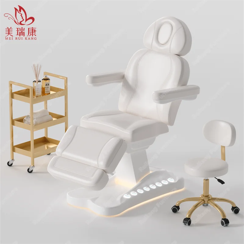 Electric 3/4 Motor Aesthetic Reclining Esthetic Medical Examination Tattoo Chair Spa Massage Table Cosmetic Facial Beauty Bed