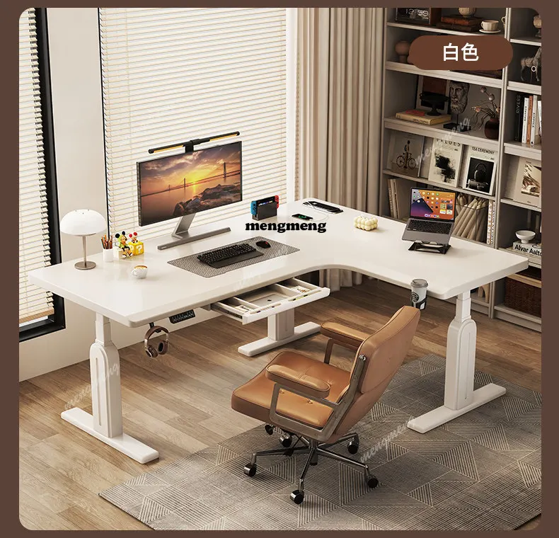 Solid wood corner lift home learning desk workbench electric lift e-sports computer desk