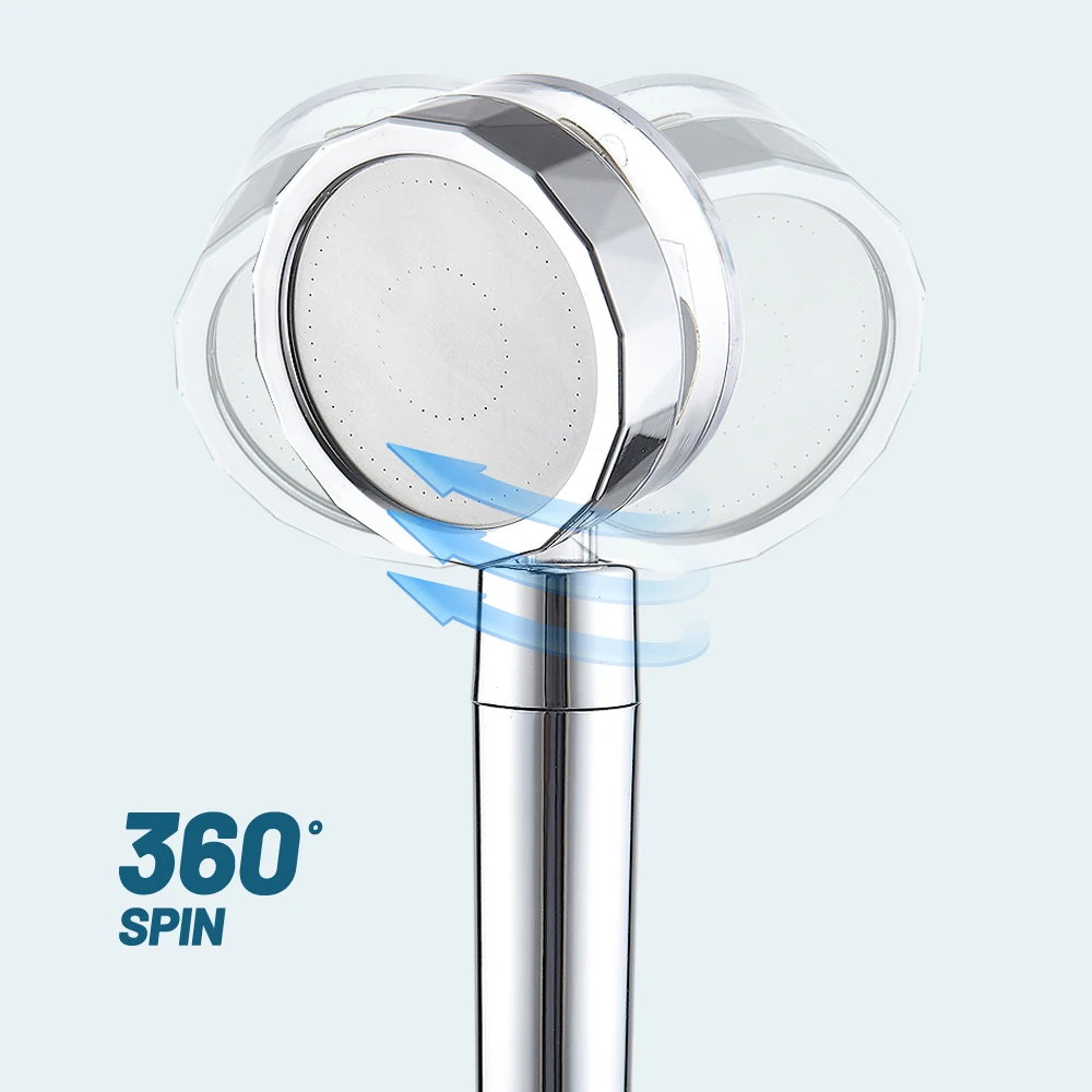 Turbo elica soffione doccia a risparmio idrico soffione doccia ad alta pressione con accessori per il bagno del ventilatore