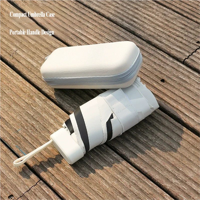 New Pocket Umbrella with Card Holder, Flat Six-Fold, Candy-Colored Fashion Card Holder Umbrella, Dual-Use for Sun & Rain, Gift U