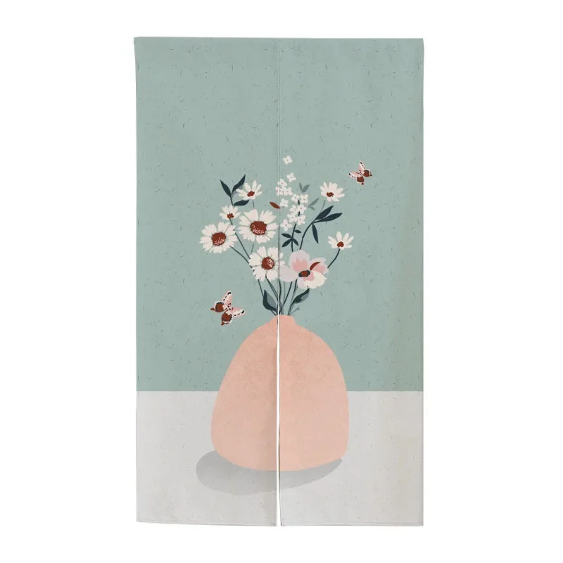 بسيطة الزهور اللوحة ستارة الباب المطبخ نورين ستارة المدخل مدخل المنزل التقسيم ديكور مطعم معلقة نصف الستار