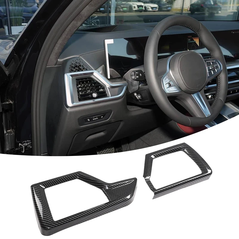 

FOR BMW X5 G05 2023-2026 ABS Carbon Fiber Car Dashboard Side Air Outlet Decorative Frame Sticker Car Interior Accessories