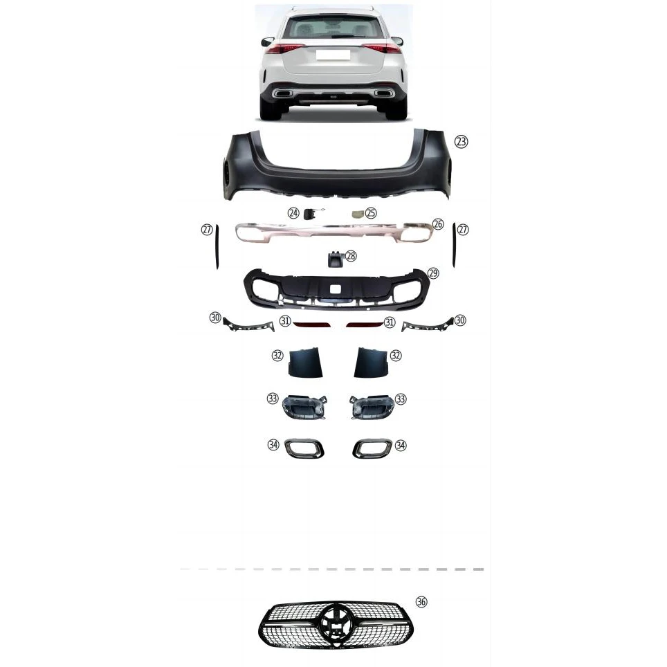 

Facelift Auto Accessories for Benz GLE W167 BODY Kit 2021 2022 2023
