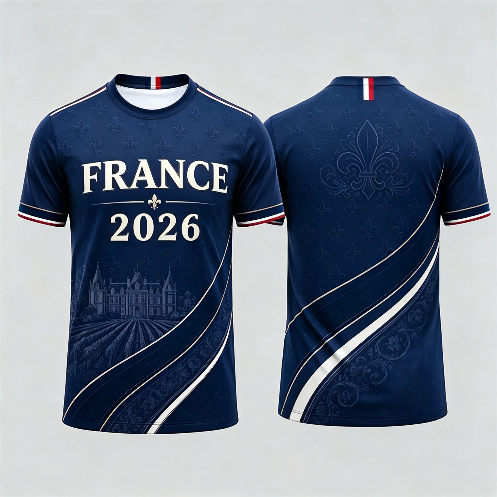 2026 French football team jersey, men's casual short sleeved T-shirt, summer unisex daily sports top