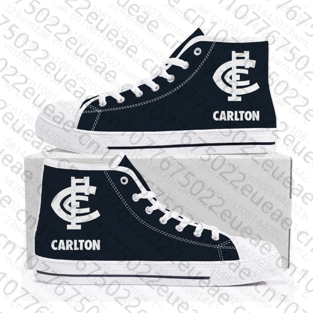 Carlton Blues Australian Football High Top High Quality Sneakers Mens Womens Teenager Canvas Sneaker Casual Custom Made DIY Shoe