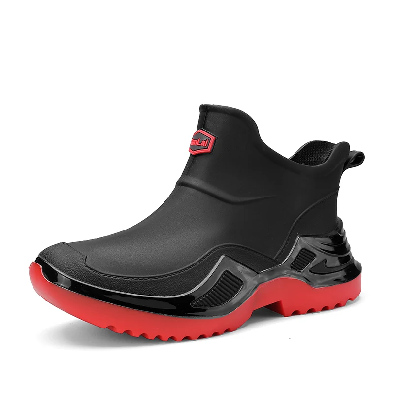 

Mid Calf Men Rain Shoes Waterproof Non Slip Wear Resistant Soft Inner Fashion Casual Rubber Boots