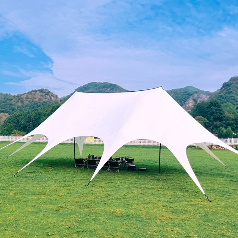 Octopus Canopy Single/Double Pole Canopy Tents Star Gazebo Thicken 900D Oxford Cloth Star Shade  Peaks Canopy Tents Outdoor