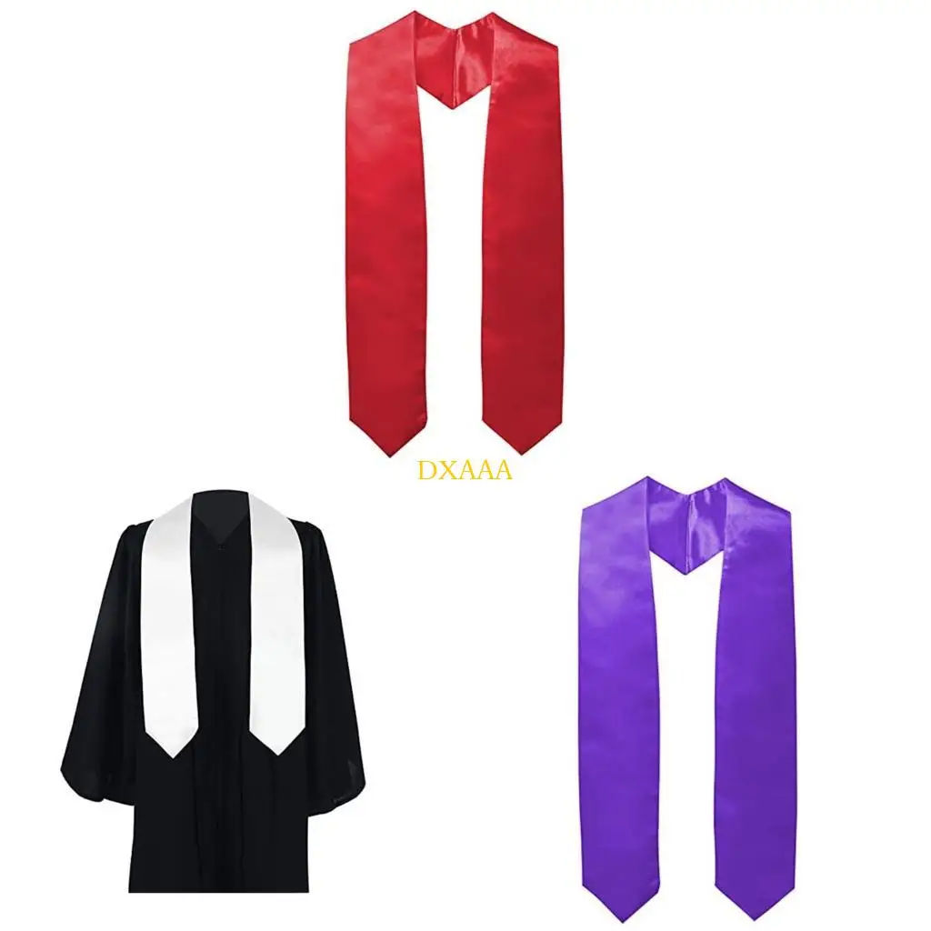 

DXAA Unisex Teens Plain Graduation Stole Sash Comfortable for Graduation Party