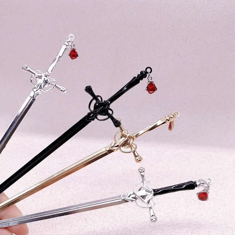 Personalized Metal Sword Women's Hairpin Hair Clip Creative Hair Stick Dly Punk Style Hair Style Design Accessory Festival Gifts