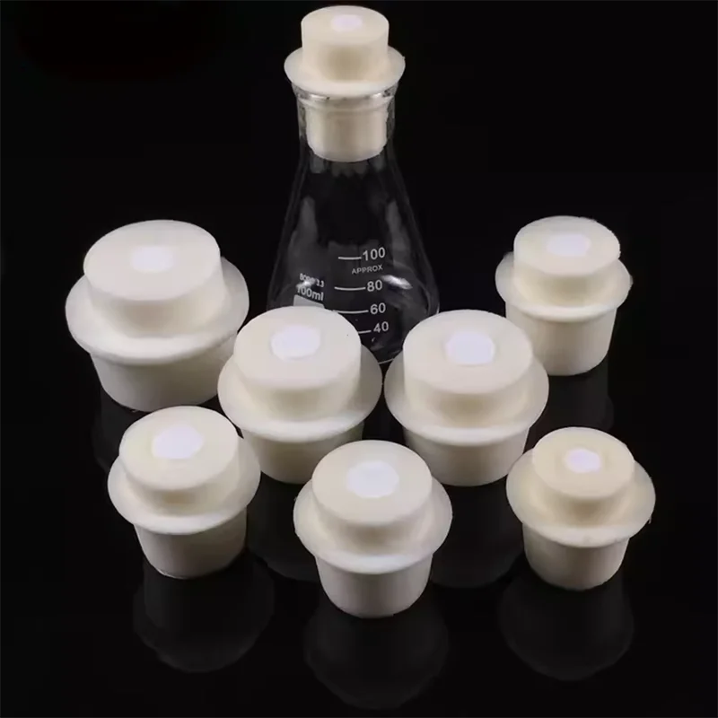 10PCS Foamed silicone stopper with sand core for laboratory heat-resistant conical flask Erlenmeyer flask stopper