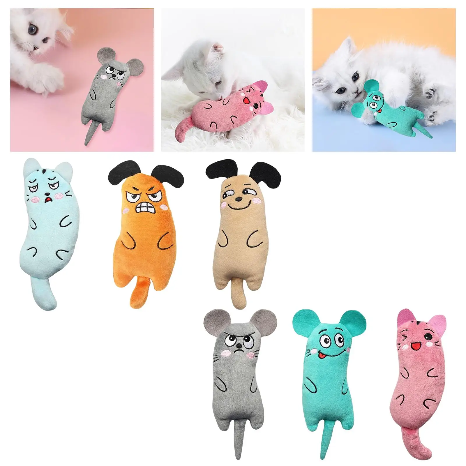 

Pet Kitten Cat Grinding Catnip Toy Funny Training Supply Plush Thumb Pillow