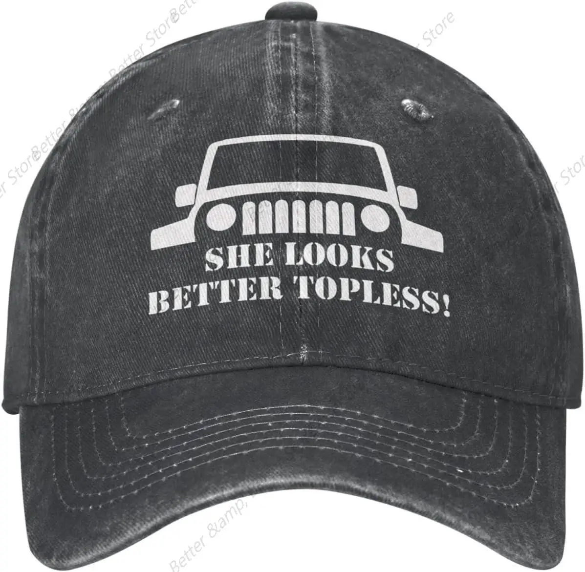 Adult Vintage Trucker Dad Hat,She Looks Better Topless,Baseball Cap Funny Cowboy Hats