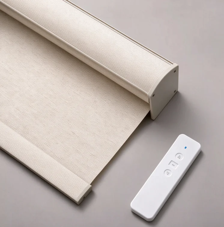 Popular Motorized TUYA WIFI Google Home Alexa Control 100% Blackout Roller Blinds for Windows