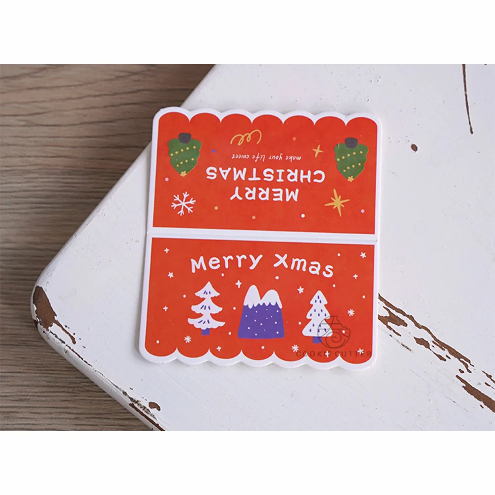 Christmas Decorative Cards Plaid Card Candy Bags For Nougat Cookie Gift Bag Biscuit Packaging Wedding Party Plastic Pouch