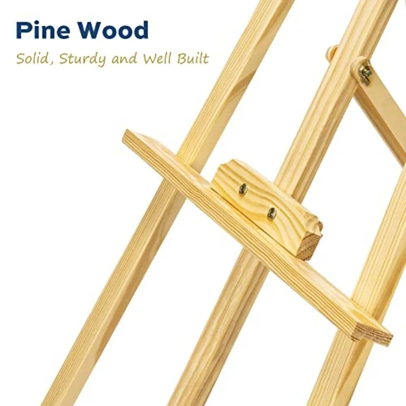 2 PCS Wooden Easel, Adjustable Easel, Ideal for Canvas Wedding Signs, Supports Up To 48 Inches, Suitable for Adult Artists, view 4