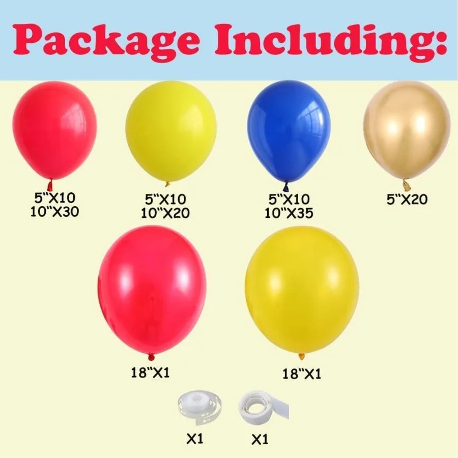 Prinzessin Ballon Girlande Bogen Kit 137 Stück Rot Blau Gelb Latexballons für Mädchen Geburtstag Babyparty Prinzessin Thema Party De