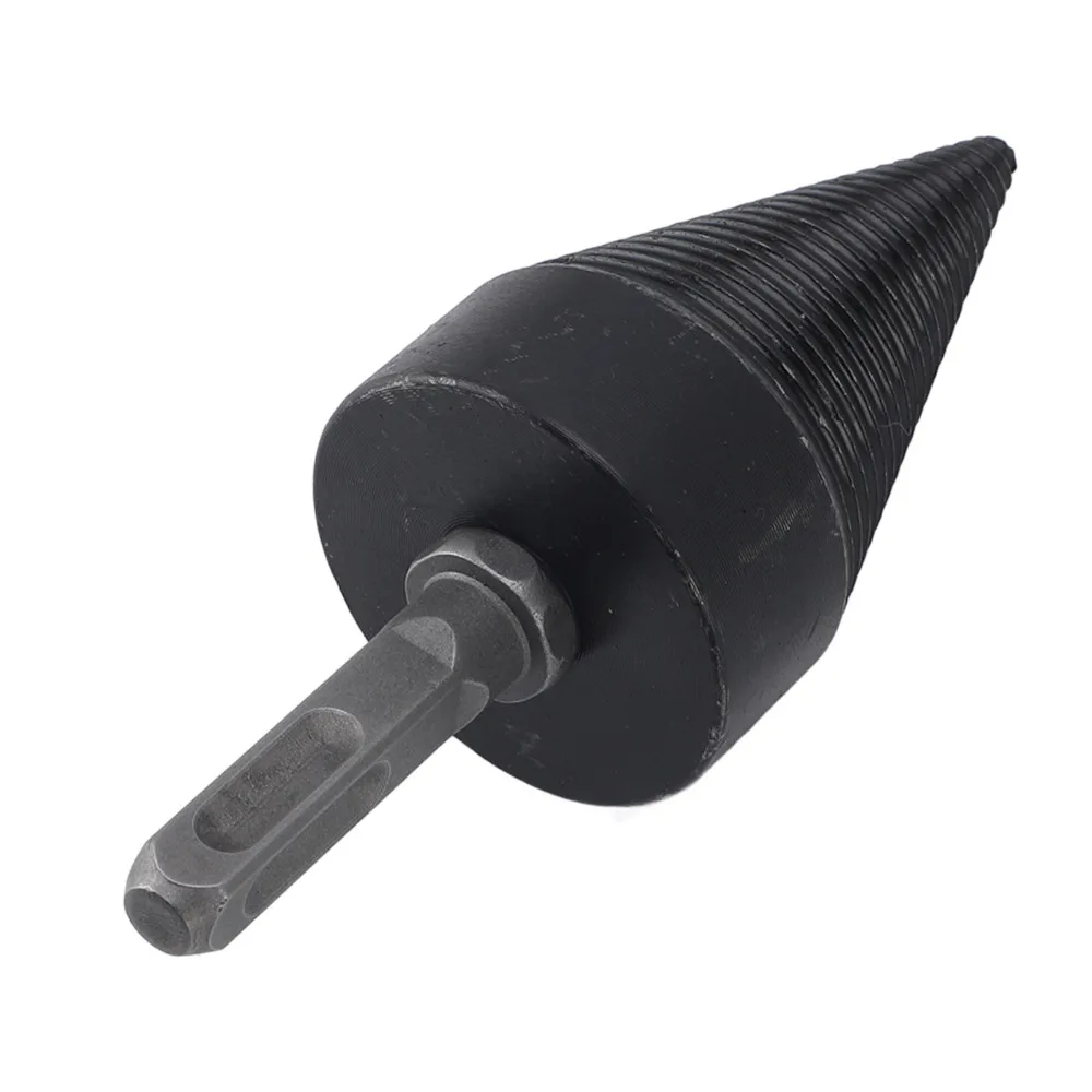Black Firewood Log Splitter Detachable Drill Bit Heavy Duty Design Wood Splitter Drill Bit Round Square Hex Shank