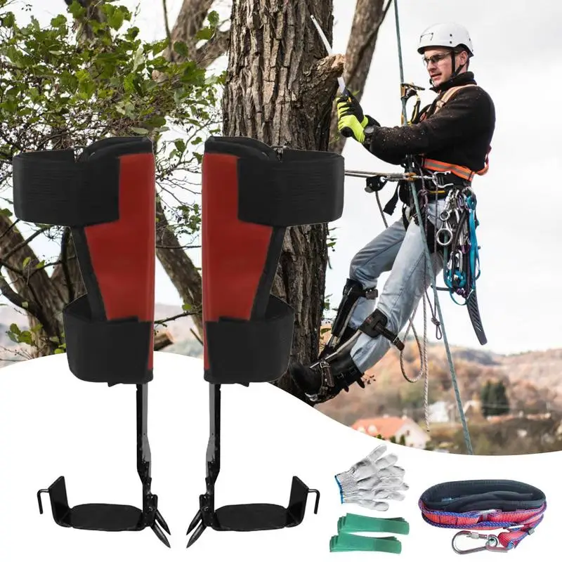 

Tree Climbing Gear Kit Adjustable Pole Climbing Gear Tree Spikes Strong Load-Bearing Climbing Equipment with Non-Slip Pedal