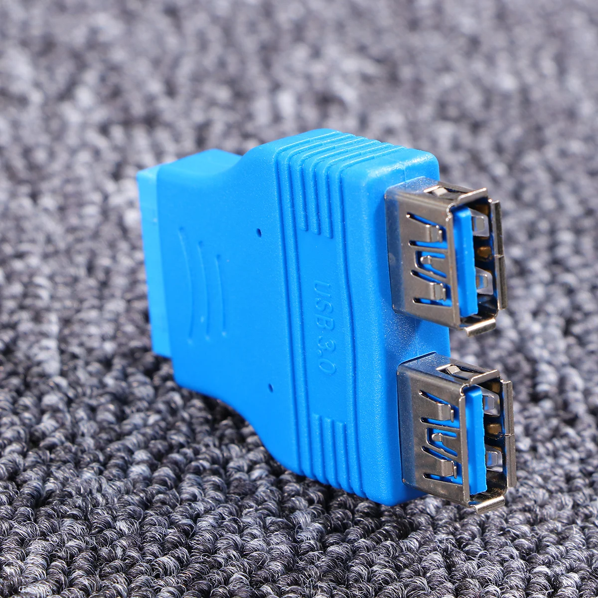 

1Pcs 20 Pin Motherboard Header Female Dual USB 3.0 Type A Female Adapter Connector Blue Compatible Fast Data Transfer