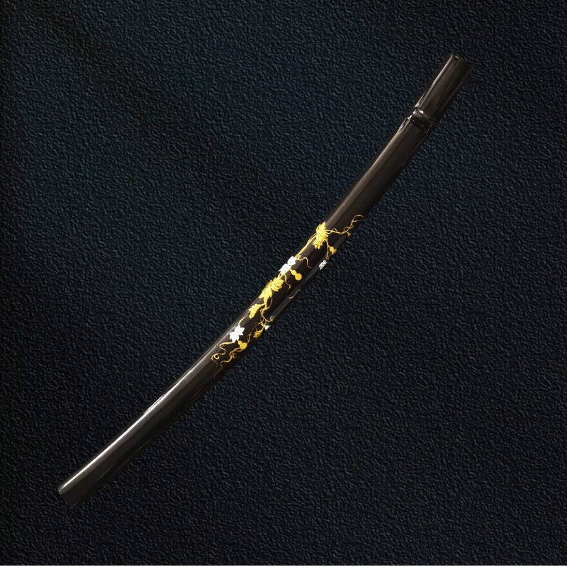 

Saya-Samurai Sword Wooden Saya, Manual Painting Plant, Japanese Katana Sword Scabbard,Blade Sheath, Can Custom