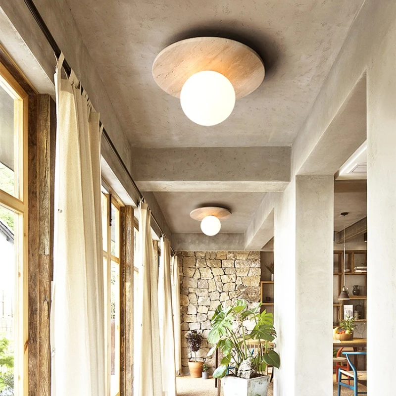 Natural Stone LED Ceiling Light Surface Mount Chandelier Home Decor Aisle Corridor Balcony Ceiling Lamp for Living room Bedroom