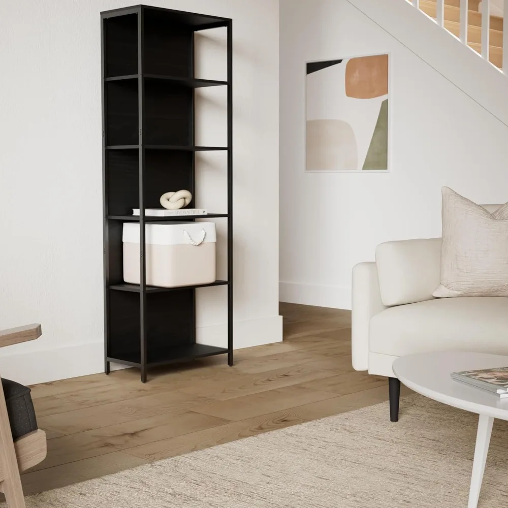 

6-Tier LED Bookshelf, Display Shelf with Dimmable Lights, LED Bookcase with Steel Frame, 11.9 x 23.6 x 70.3 Inches, Customized