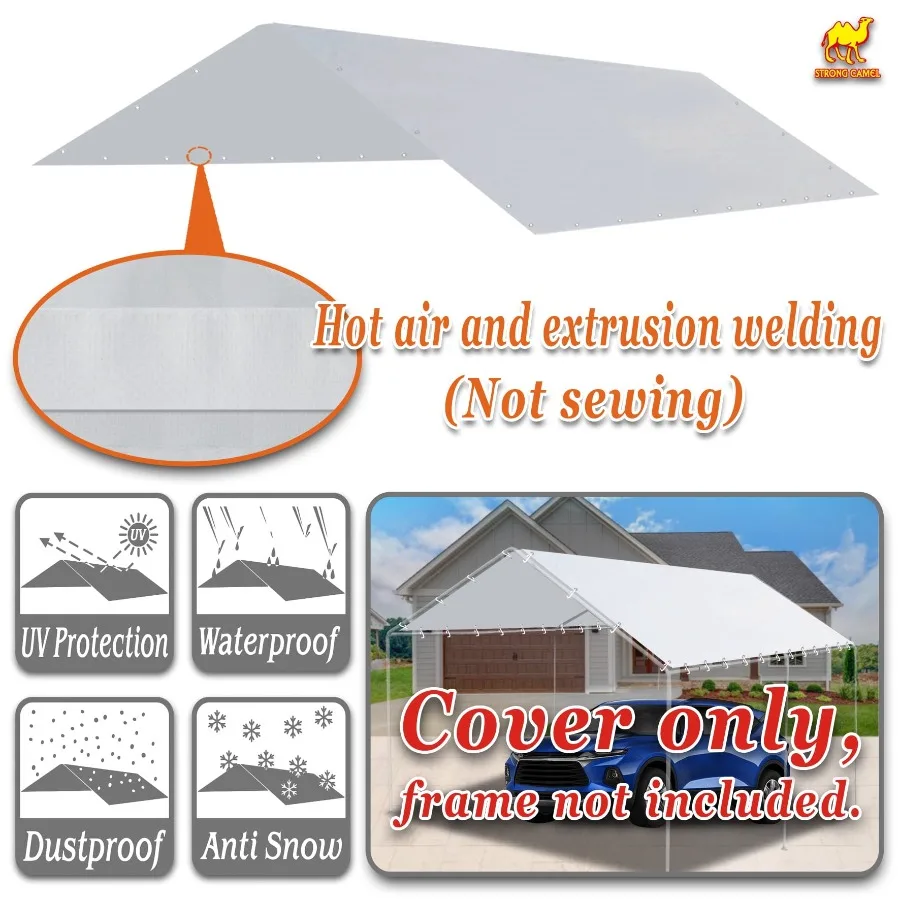 

10'x20' Carpot Replacement Canopy for Garage Top Tent with Bungee Cords Frame not Included