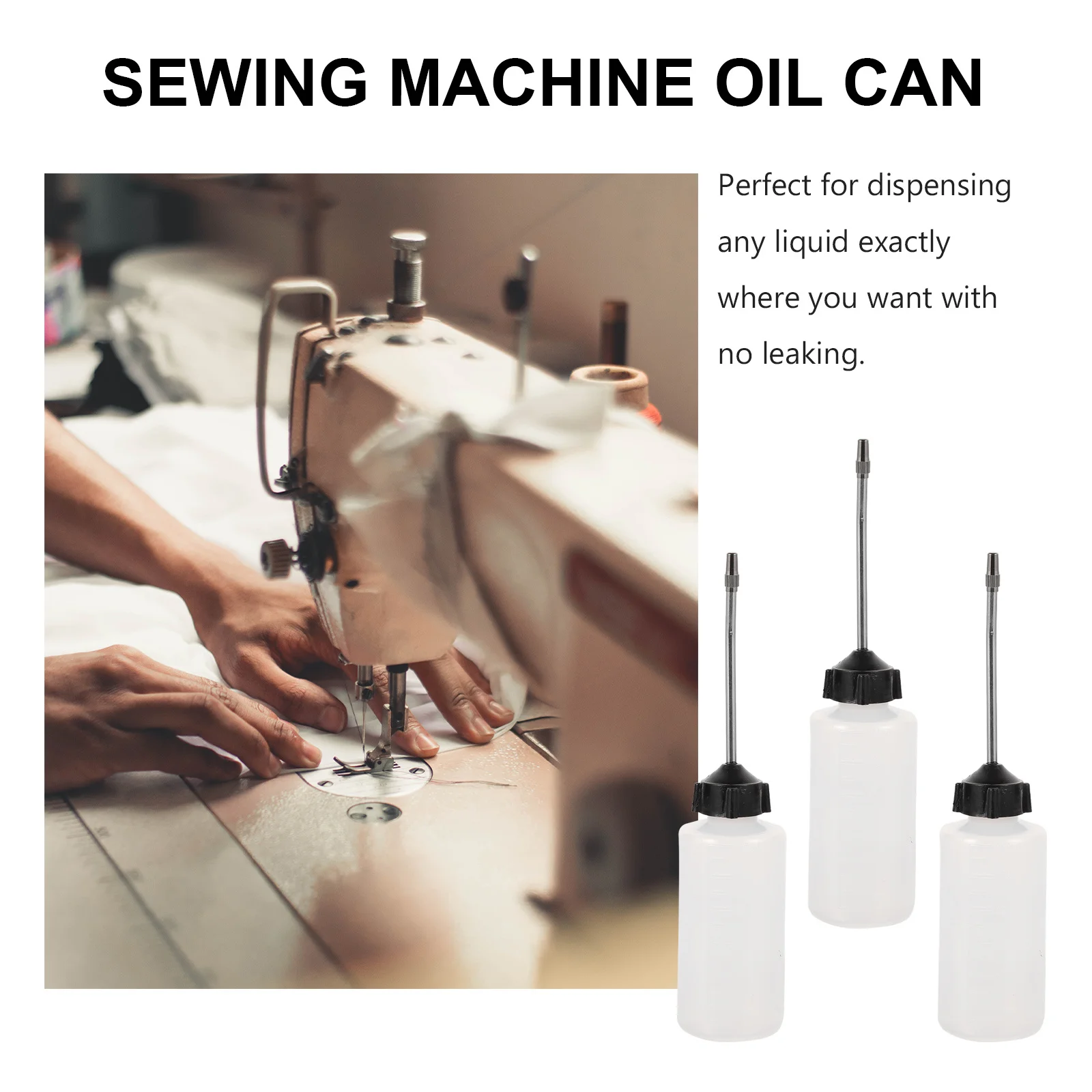 زجاجة زيت لآلة الخياطة، موزع زيت دقيق مع فوهة طويلة، ملحق طقم مزيتة بلاستيكية متينة #5