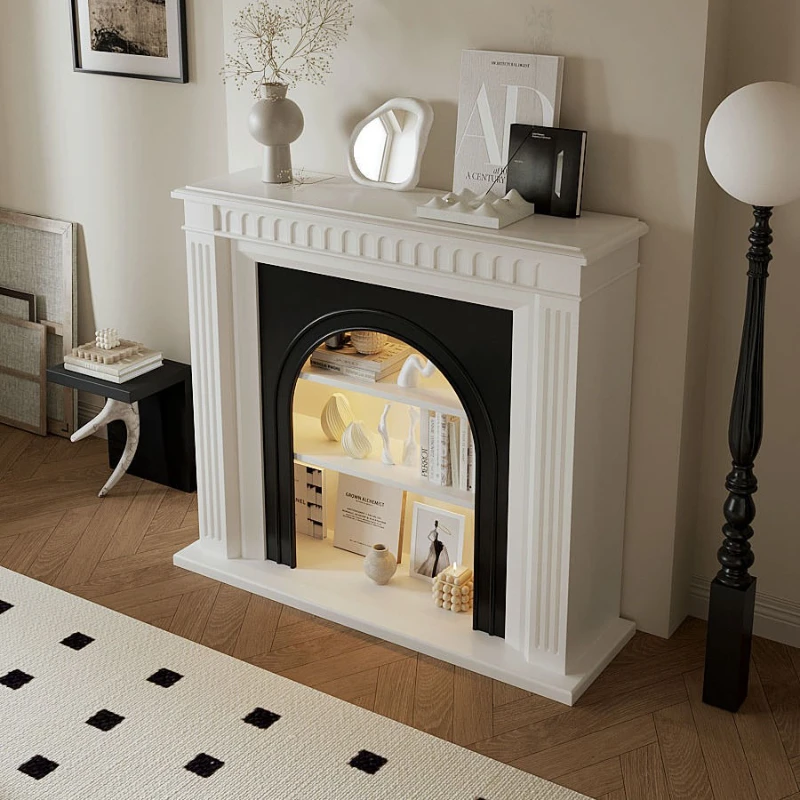 

French Fireplace Cabinet Home Living Room Luminous Art Decorative Cabinet Locker