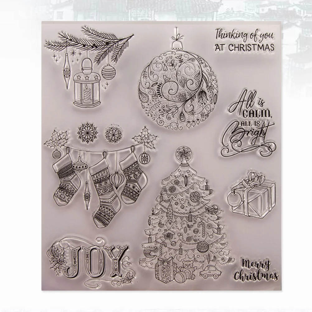 Cards Greeting Clear Stamps Silicone for Scrapbooking Christmas Making DIY Letter Transparent Seal