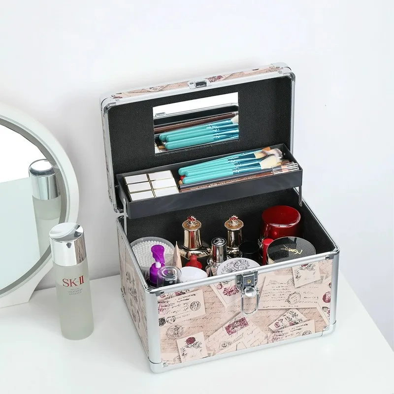 Makeup Box Large Capacity Professional Makeup Artist Portable Double Cosmetic Organizer