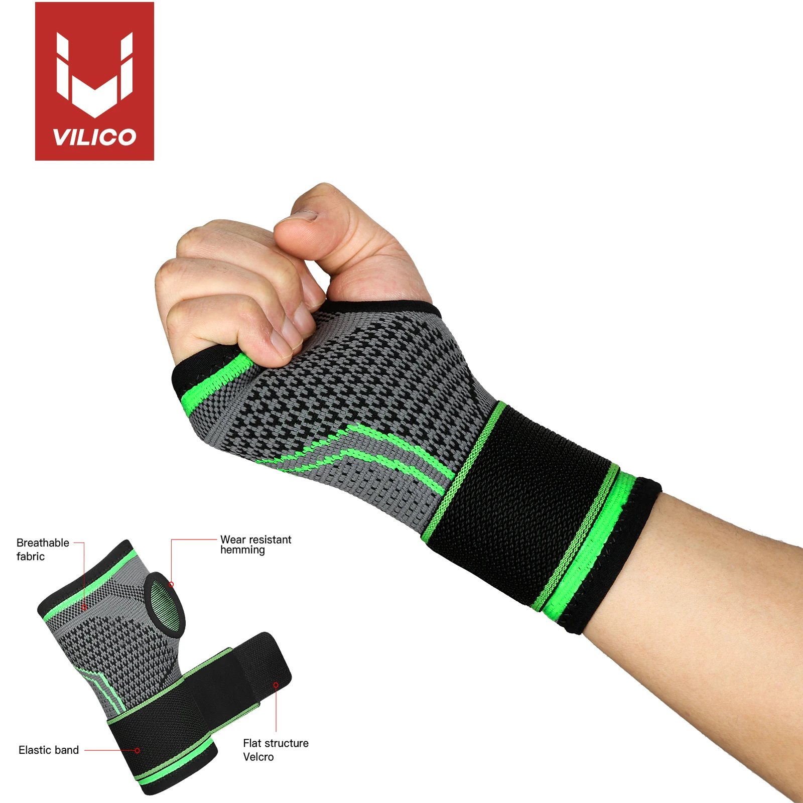 Gym Sports Wristband Wrist Protector Palm Guard Wrist Support Adjustable Wrist Brace Strap Compression Gloves for Carpal Tunnel