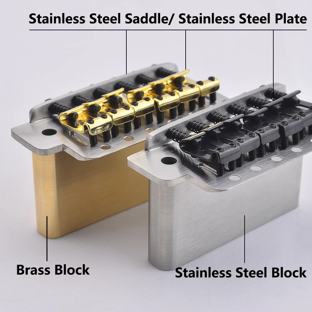 Imagem -04 - Tremolo Sistema Ponte com Latão e Titânio Liga Sela e Bloco Mão Direita e Esquerda 510 Estilo 105 mm Pontos Aço Inoxidável