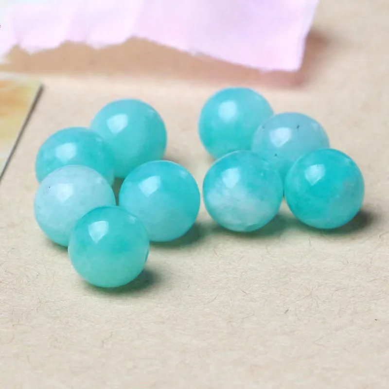 4A Natural Amazonite Handmade Crystal Single Bead